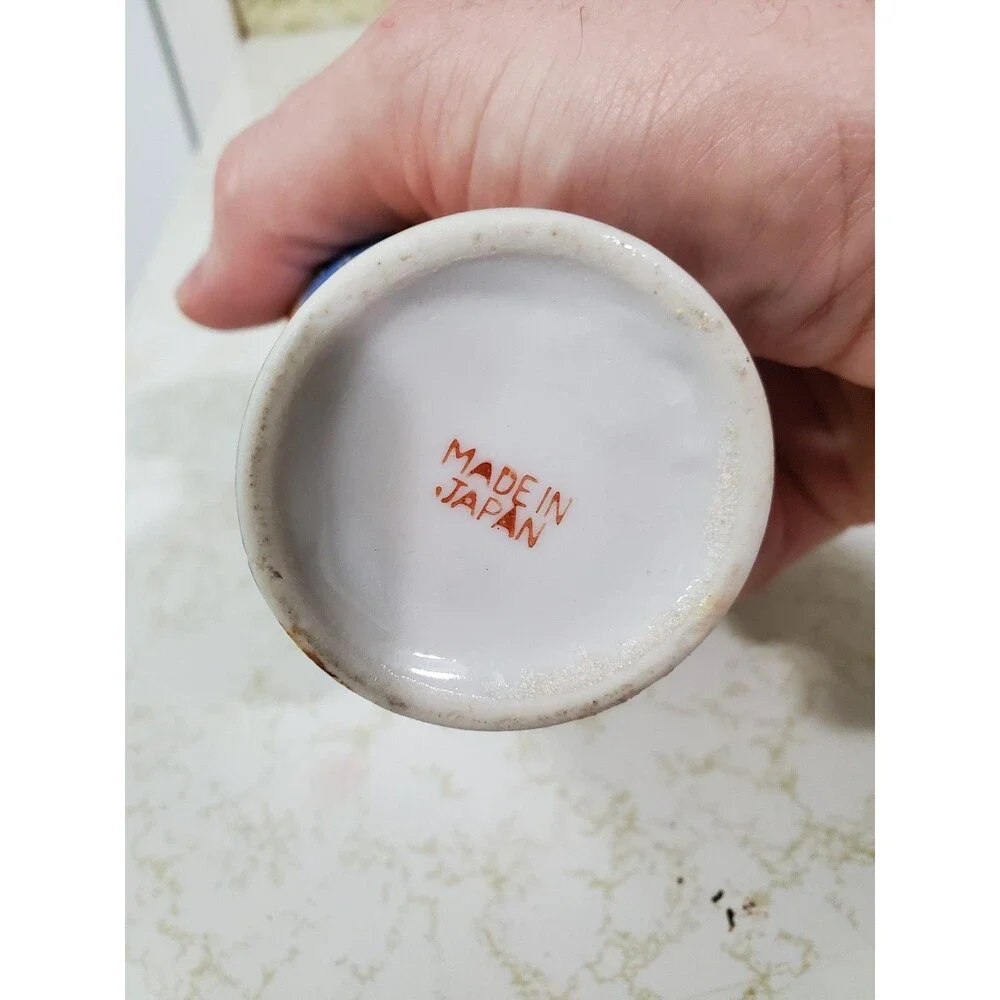 Vintage Miniature Satsuma Vase Made in Japan 4.5” Tall Hand Painted Elder